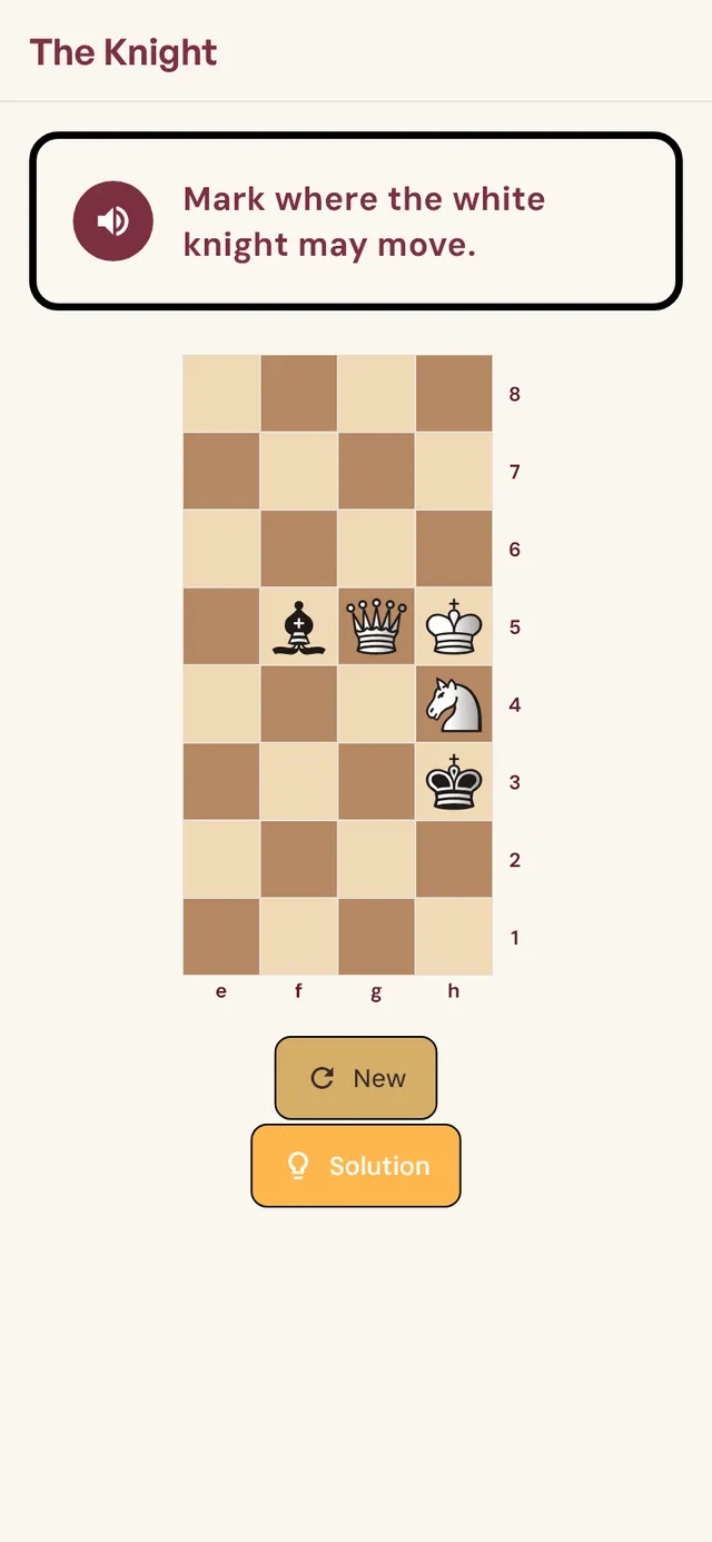 Exercise at the chessboard in the WarumSchach app